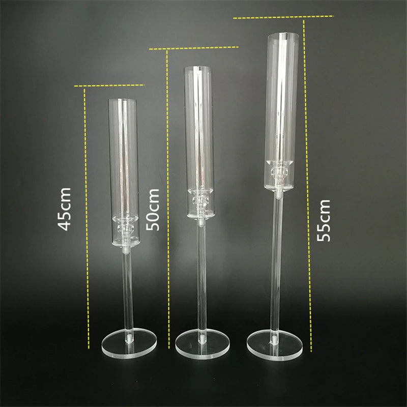 3 Bougeoirs cristal | Accessoire décoratif luxueux et raffiné