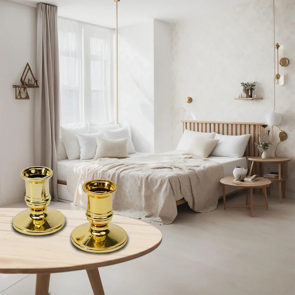 2 Bougeoirs argentés | Touche décorative brillante