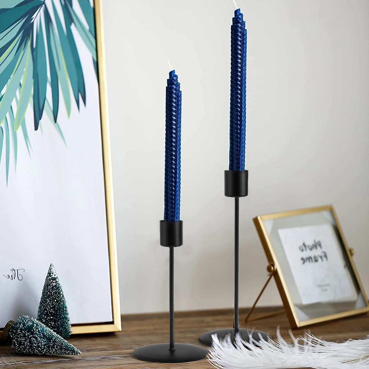 2 Bougeoirs noirs | Touche décorative sobre et intemporelle