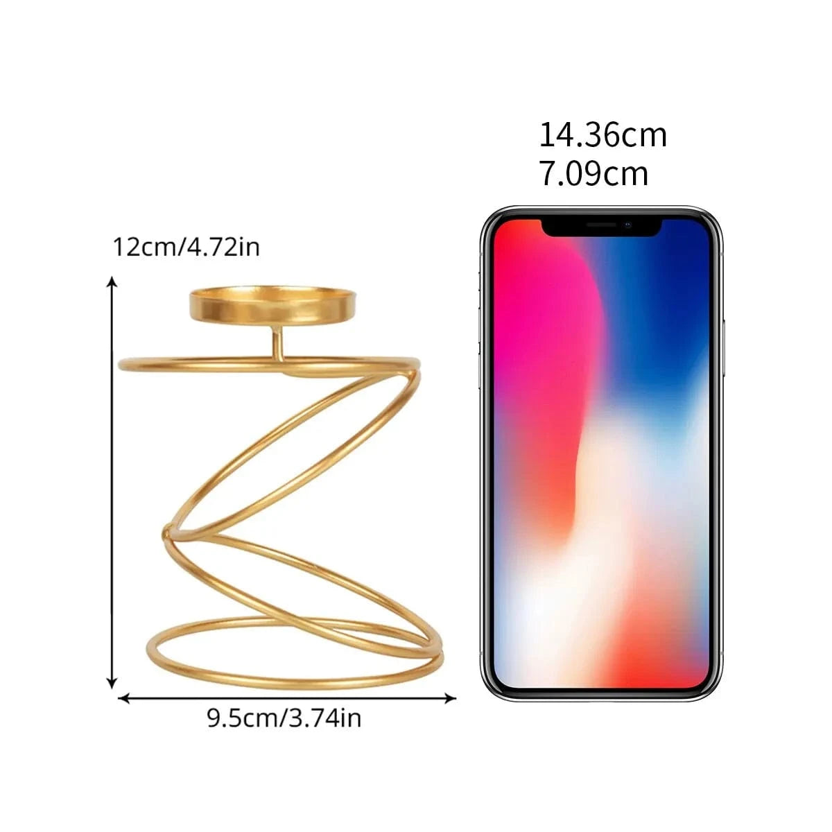 Bougeoir doré | Accessoire de décoration chic et tendance 12x9.5 cm / 1 pièce / Doré