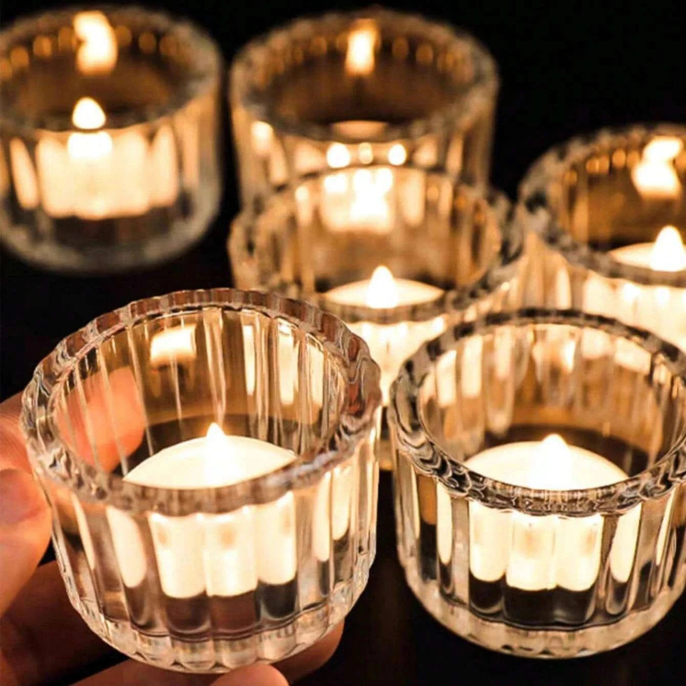 2 Bougeoirs en verre | Élégance et transparence lumineuse Transparent 2 pièces