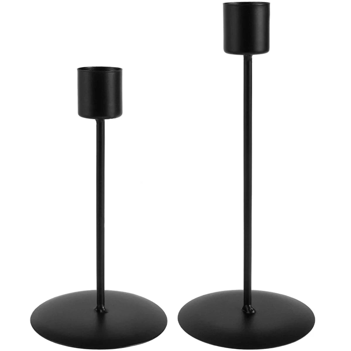 2 Bougeoirs noirs | Touche décorative sobre et intemporelle Noir / 2 pièces