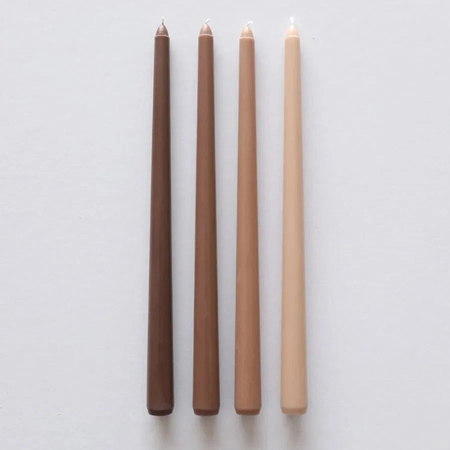 4 Bougies bougeoir | Accessoire déco chic et intemporel Café dégradé