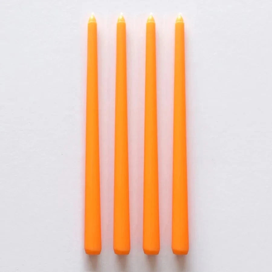 4 Bougies bougeoir | Accessoire déco chic et intemporel Orange