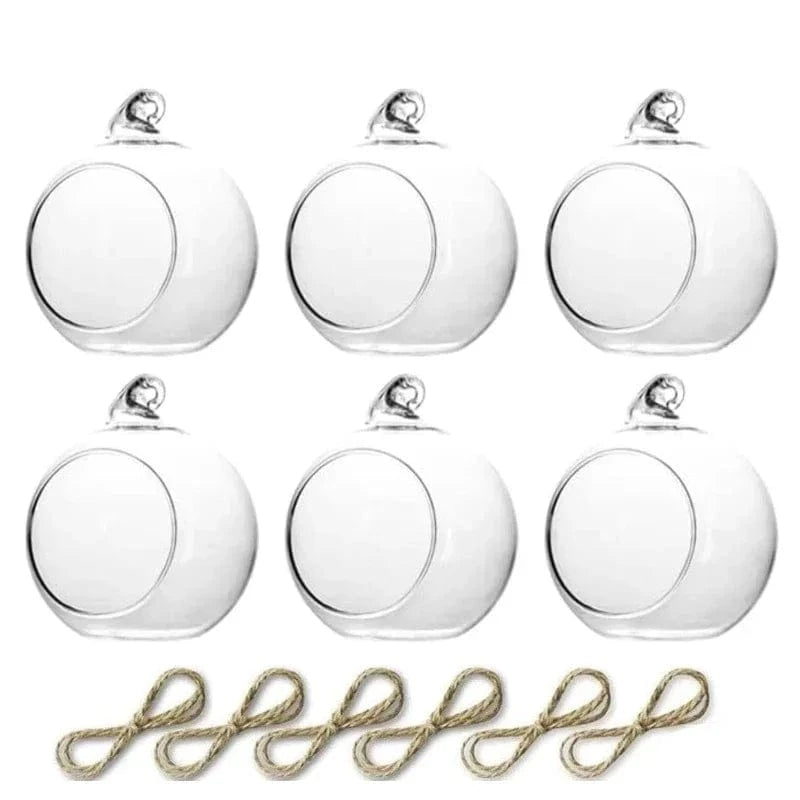 6 Photophores en verre | Ambiance raffinée et lumineuse 6cm / 6 pièces (sans bougies)