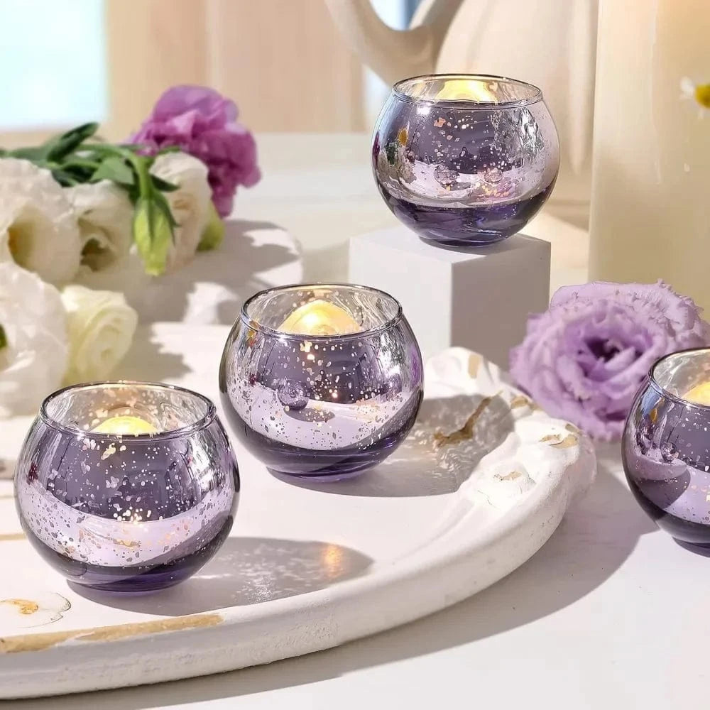 6 Photophores verre | Ambiance chaleureuse et intemporelle