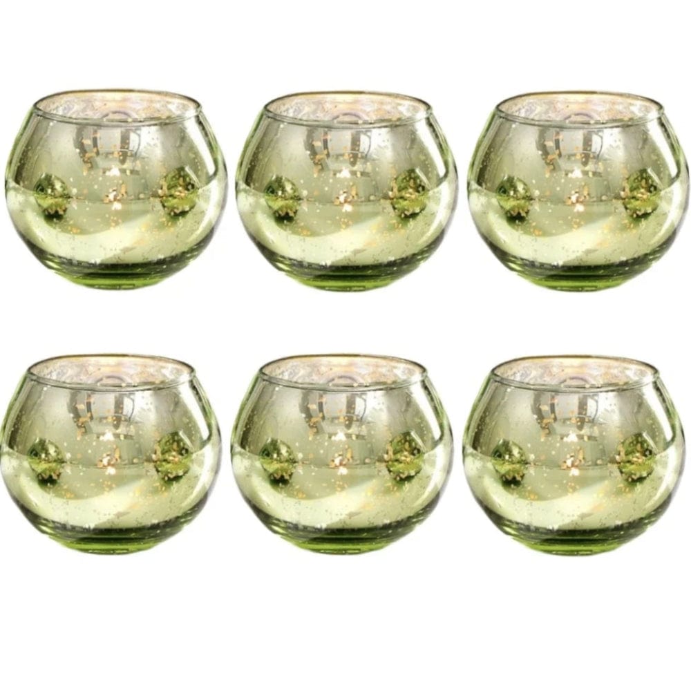 6 Photophores verre | Ambiance chaleureuse et intemporelle 6Pcs Vert