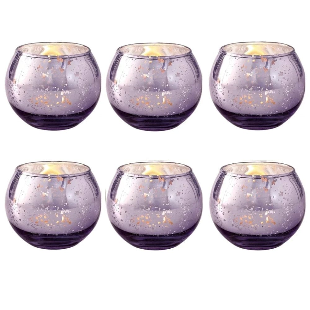 6 Photophores verre | Ambiance chaleureuse et intemporelle 6Pcs Violet