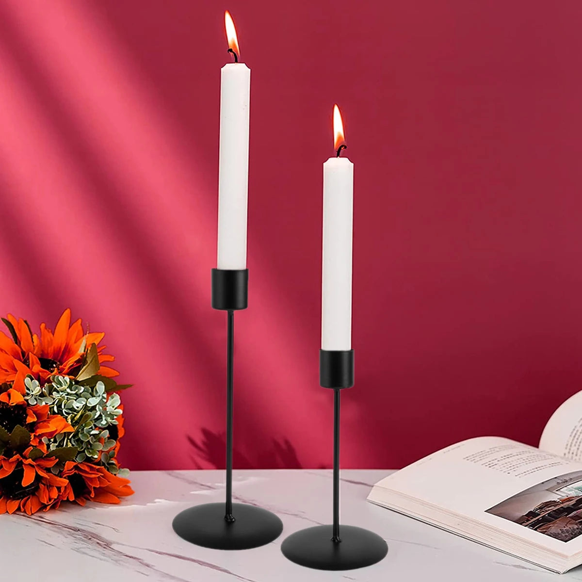 2 Bougeoirs noirs | Touche décorative sobre et intemporelle