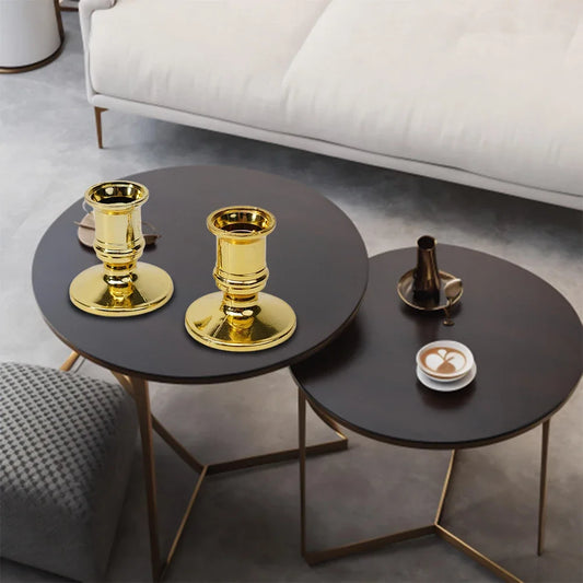 2 Bougeoirs argentés | Touche décorative brillante