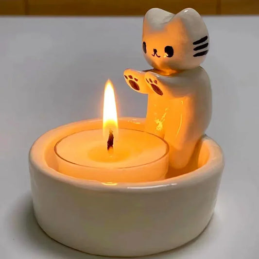 Bougeoir blanc | Accessoire mignon pour réchauffer votre intérieur