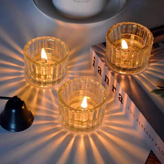 2 Bougeoirs en verre | Élégance et transparence lumineuse