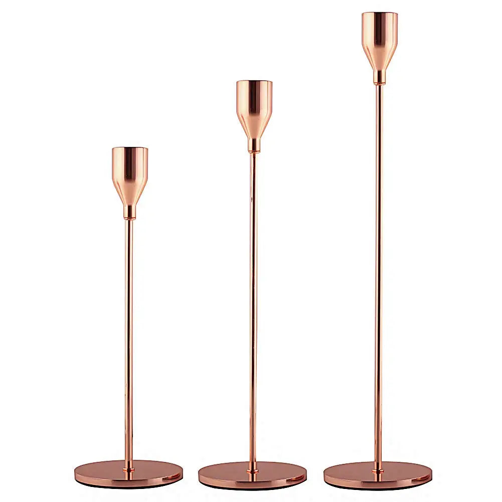 3 bougeoirs métal | Style intemporel pour votre intérieur
