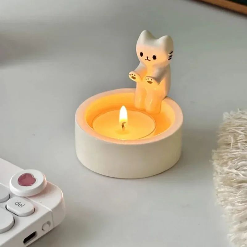 Bougeoir blanc | Accessoire mignon pour réchauffer votre intérieur