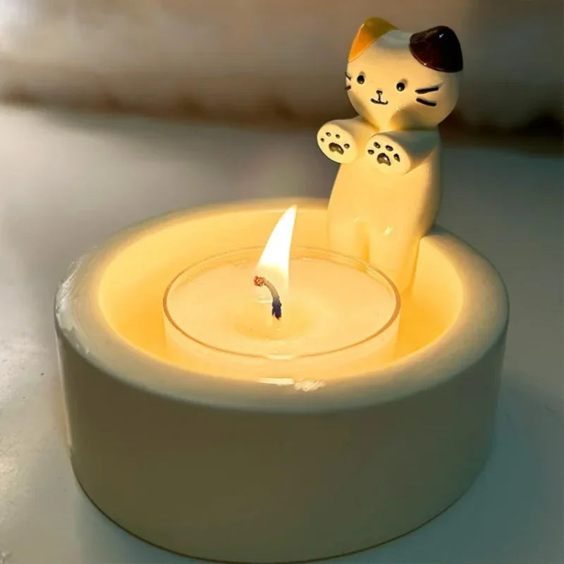 Bougeoir blanc | Accessoire mignon pour réchauffer votre intérieur