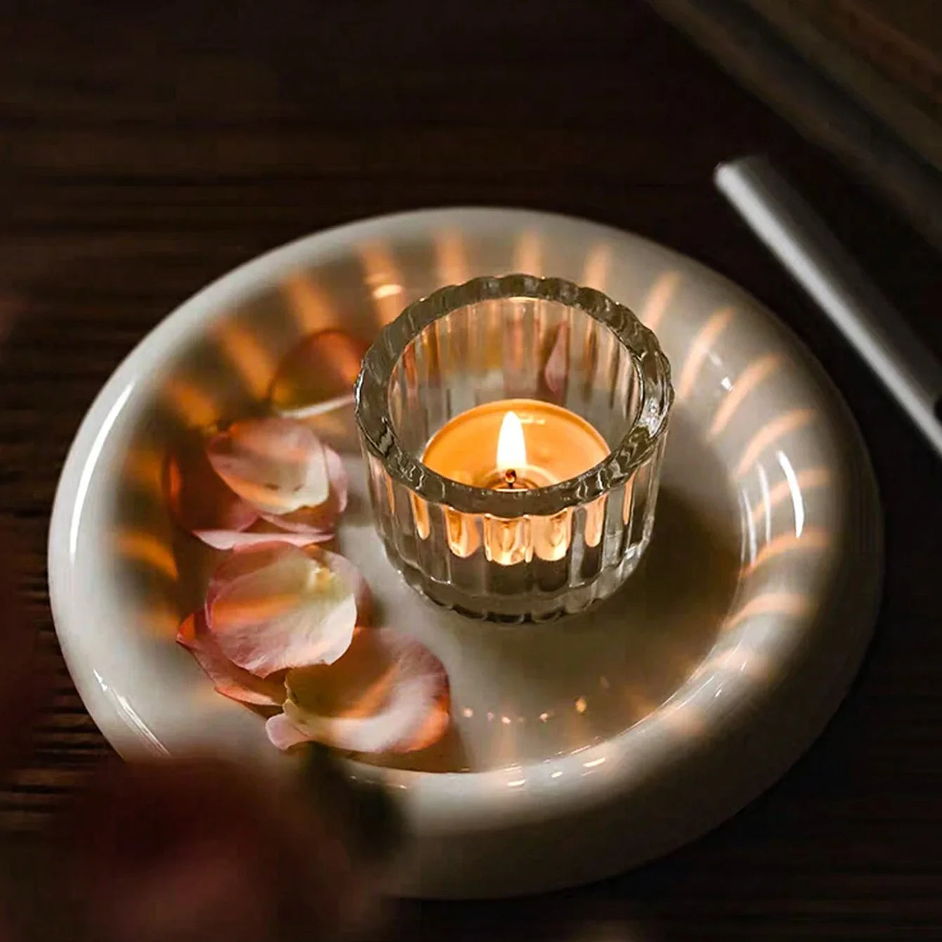 2 Bougeoirs en verre | Élégance et transparence lumineuse