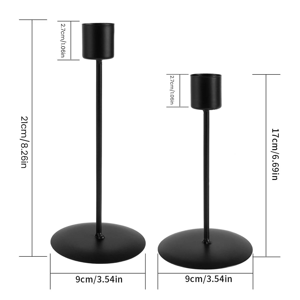 2 Bougeoirs noirs | Touche décorative sobre et intemporelle