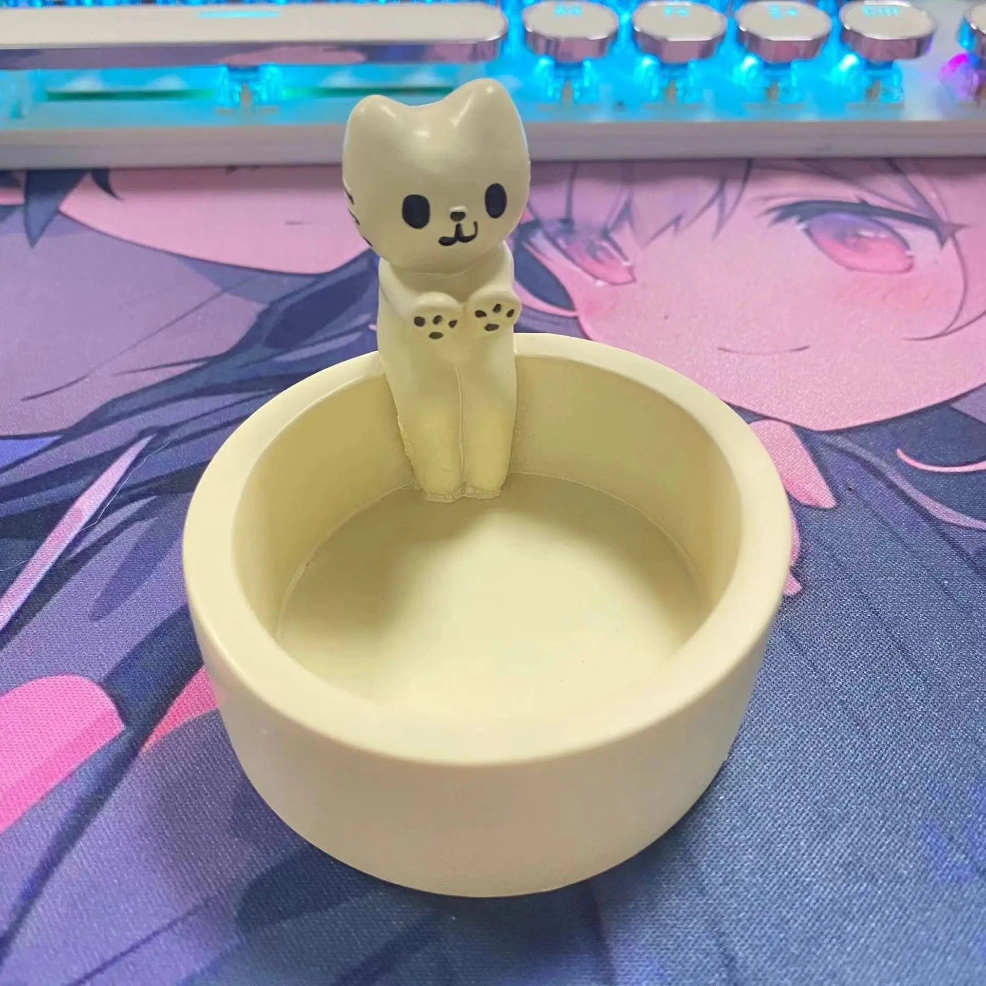 Bougeoir blanc | Accessoire mignon pour réchauffer votre intérieur Blanc & oreilles blanches