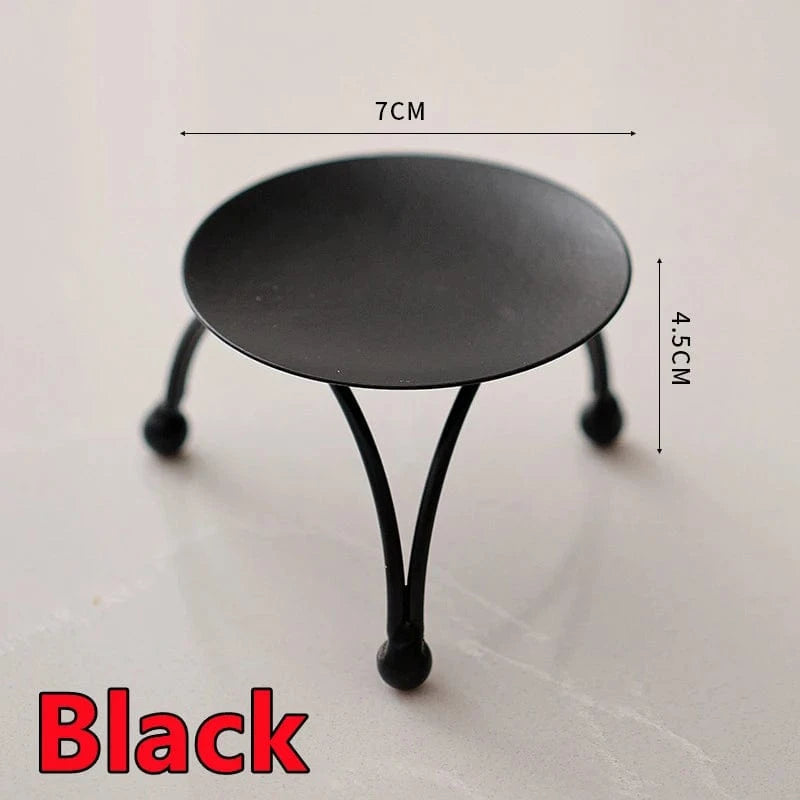 Bougeoir centre de table | Élégance raffinée pour vos repas et réceptions Noir