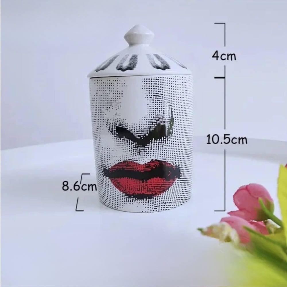 Bougeoir céramique | Accessoire déco raffiné et authentique Bouche rouge