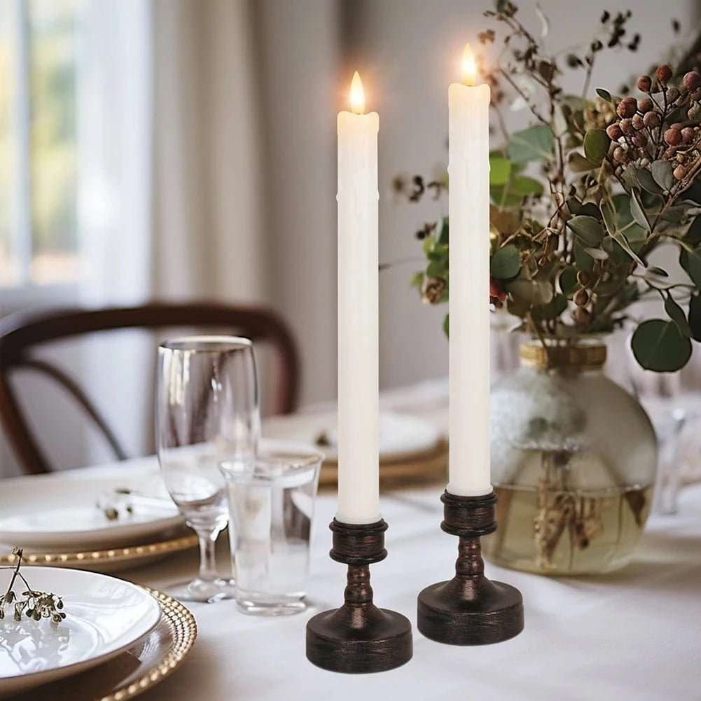 Bougeoir en étain | Accessoire raffiné au style vintage