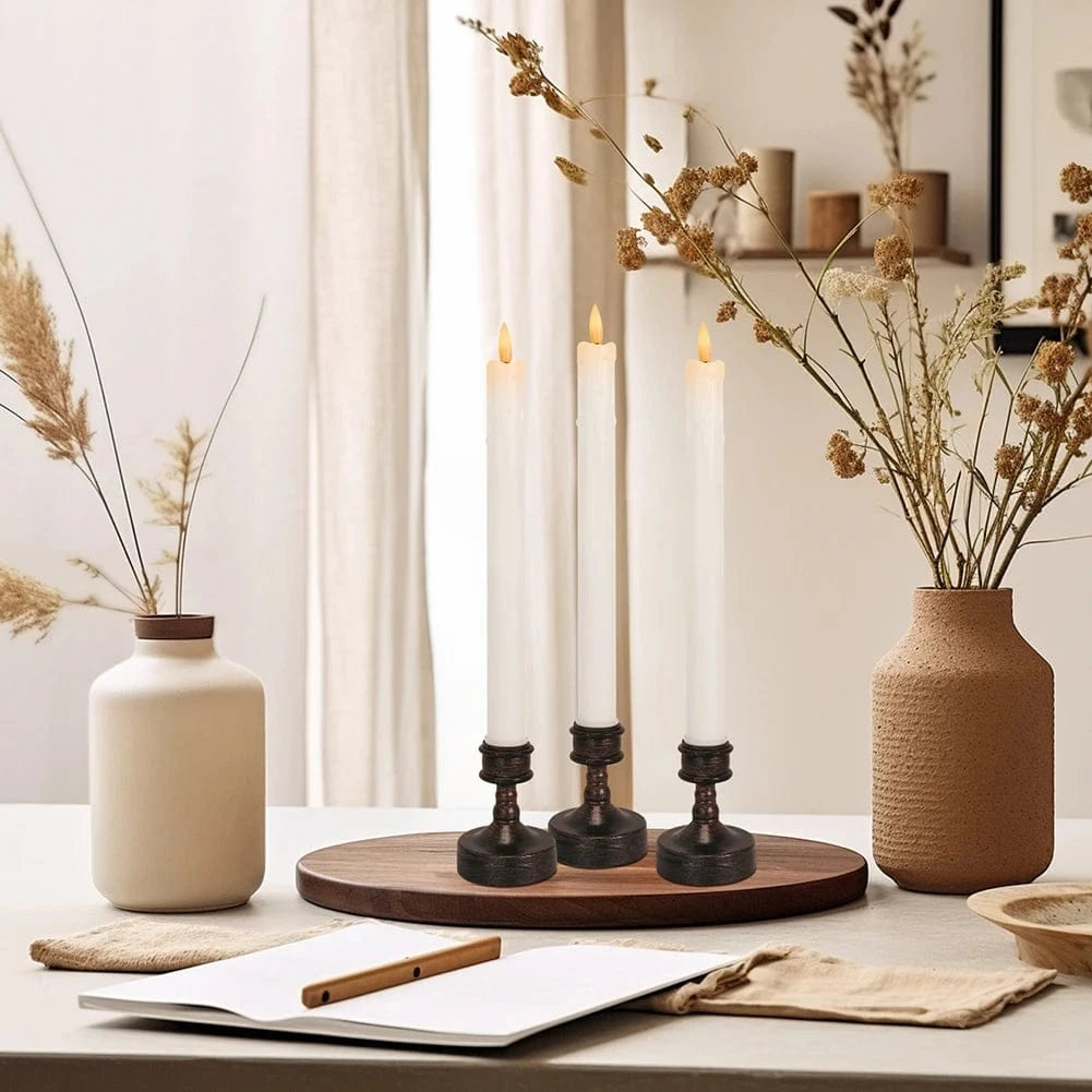 Bougeoir en étain | Accessoire raffiné au style vintage