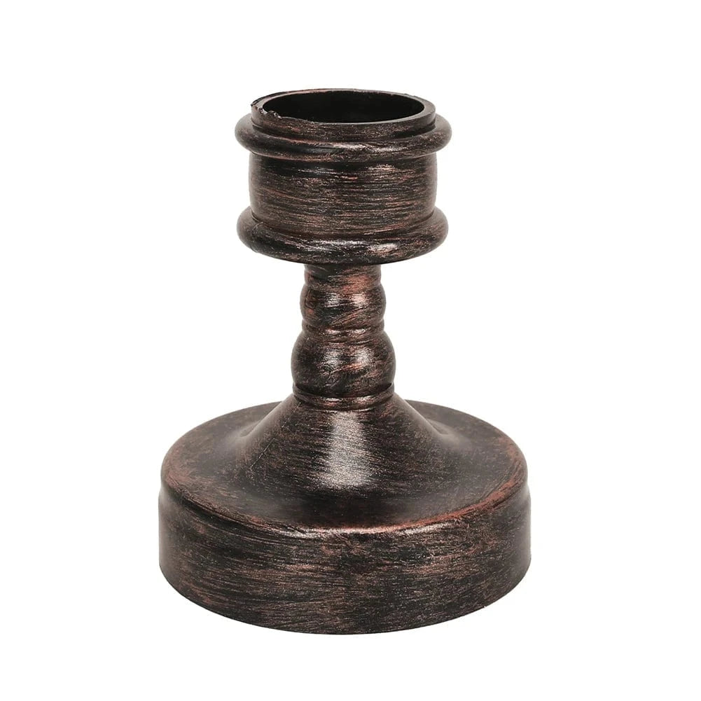 Bougeoir en étain | Accessoire raffiné au style vintage Bronze / 6 pièces