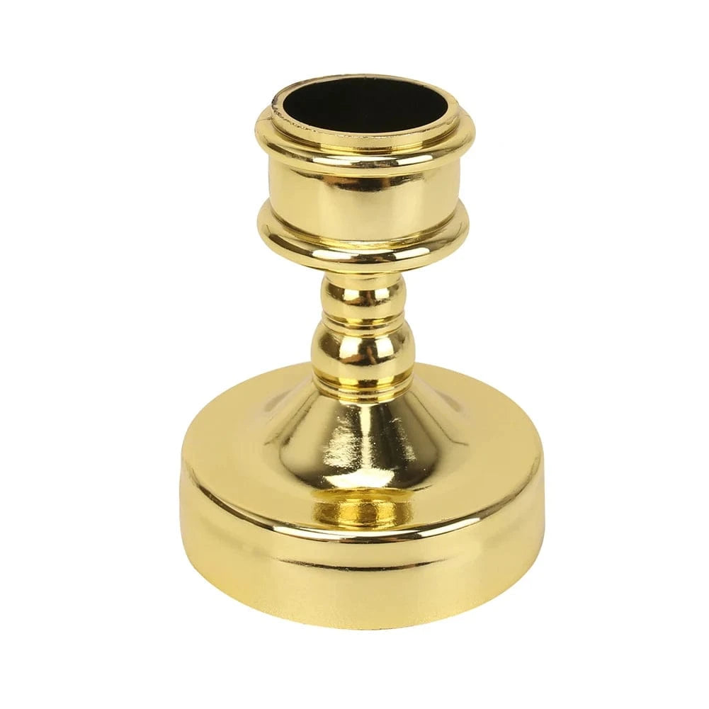 Bougeoir en étain | Accessoire raffiné au style vintage Doré / 18 pièces