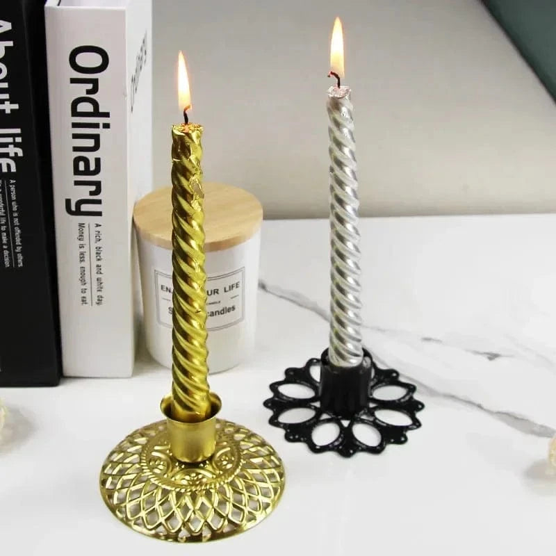 Bougeoir en fer forgé | Accessoire déco au charme authentique