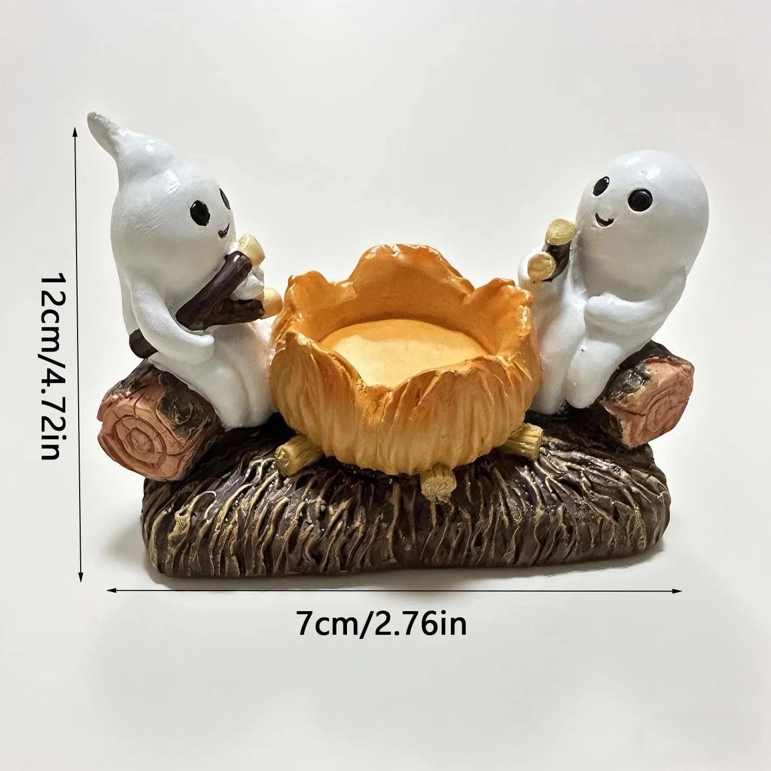 Bougeoir Halloween fantôme | Ambiance mystérieuse pour vos soirées Gris clair