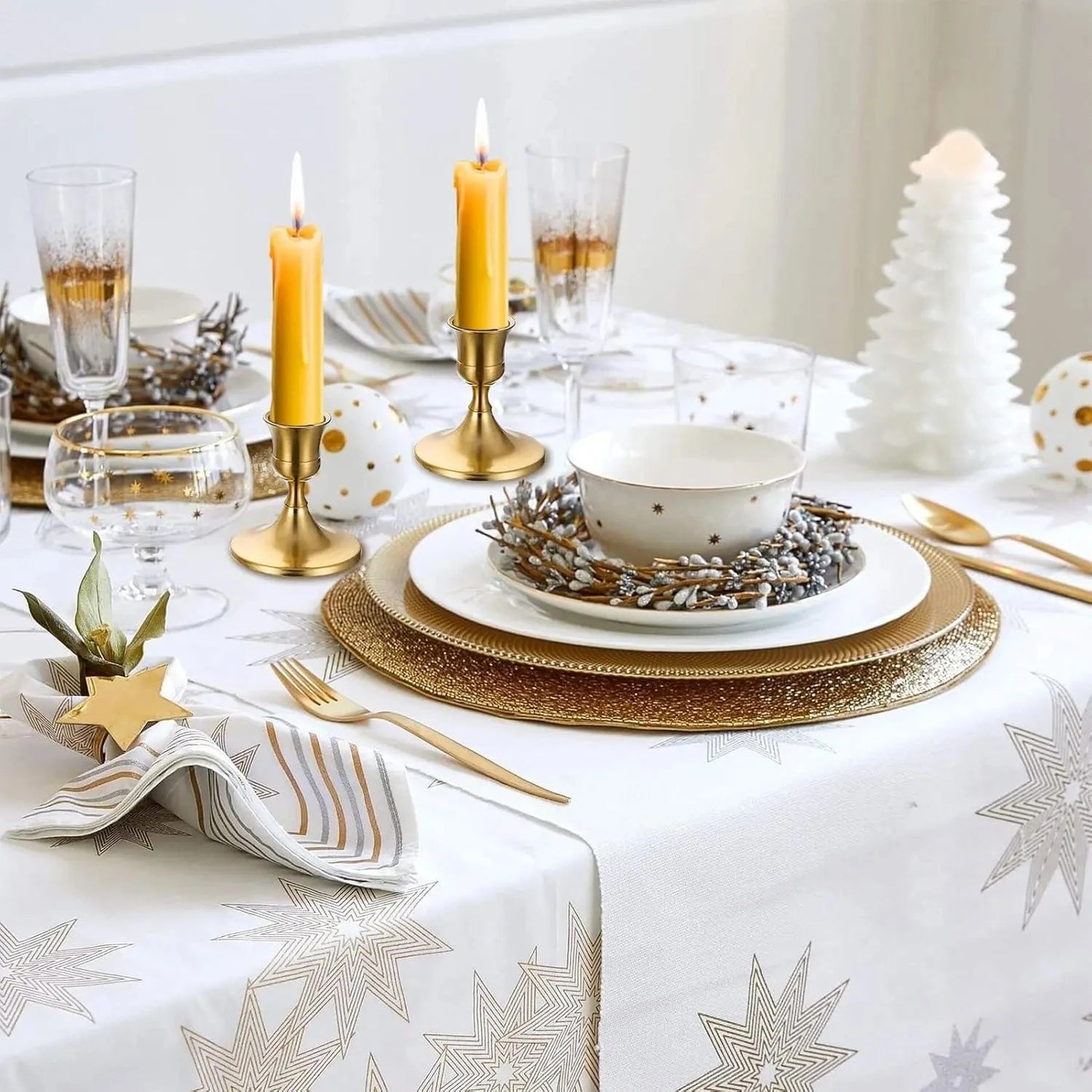 Bougeoir laiton | Accessoire raffiné pour sublimer votre intérieur Laiton doré / 1 pièce