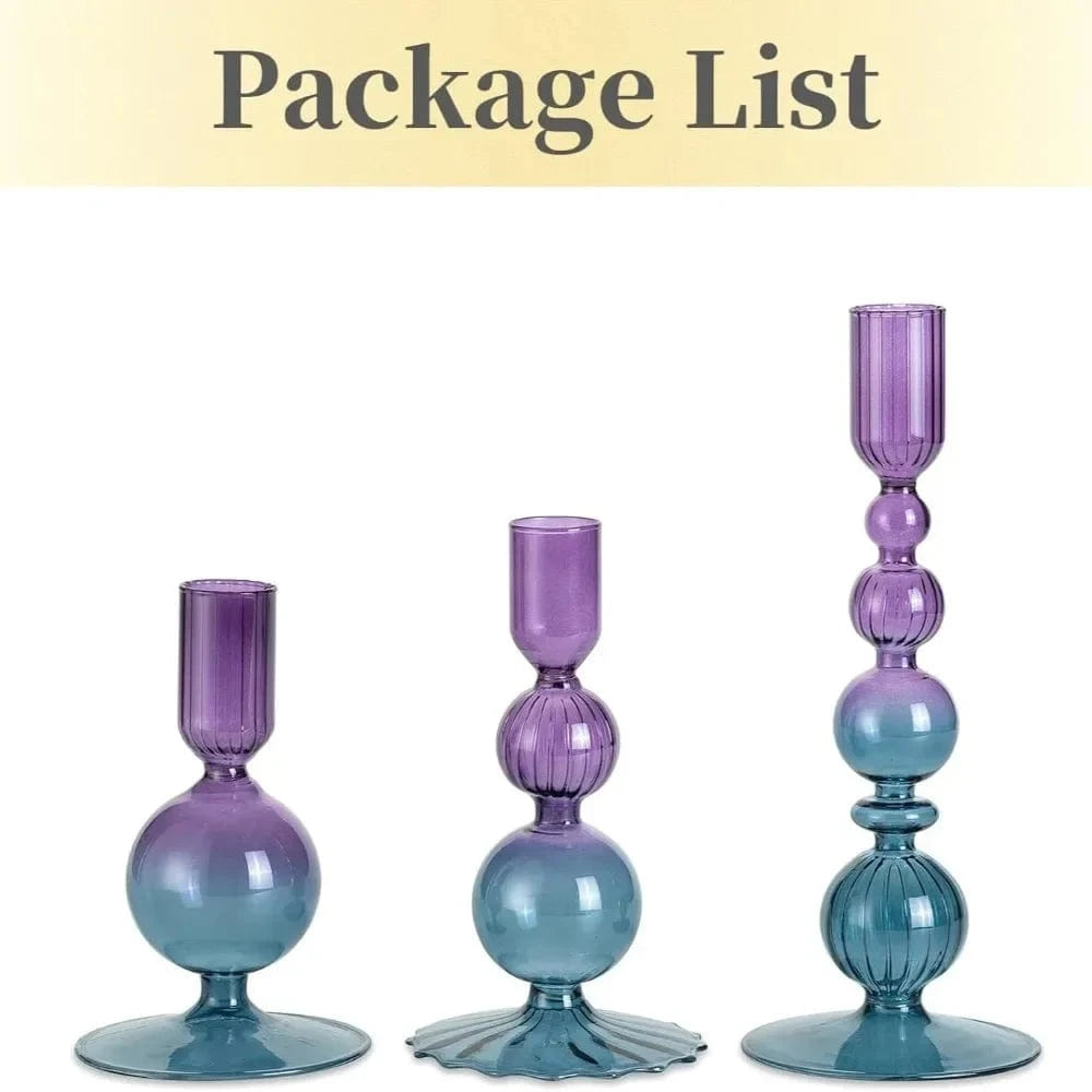 Bougeoir moderne | Accessoire chic pour un intérieur tendance Violet & bleu