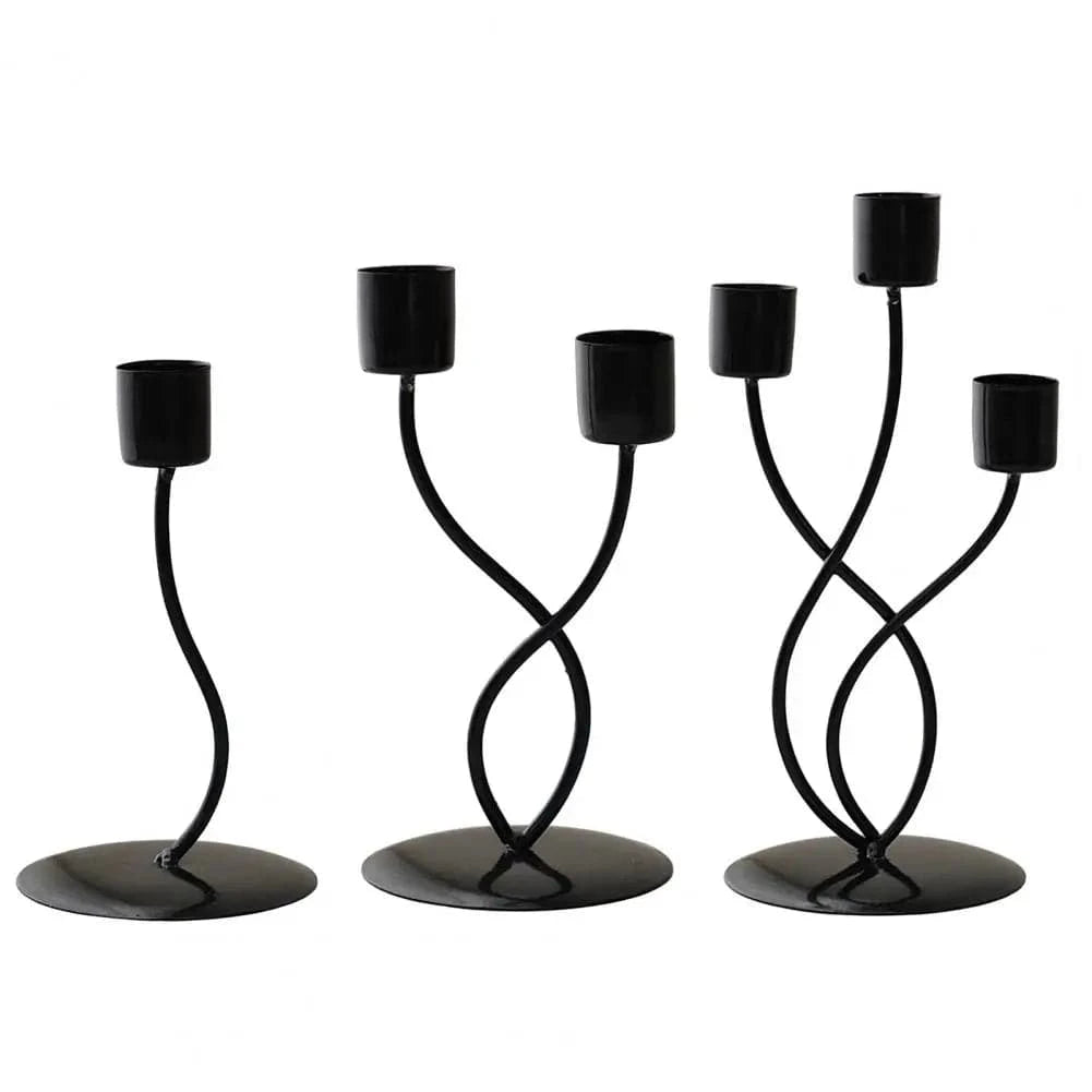 Chandelier bougie | Accessoire décoratif chic et intemporel Noir Set Complet