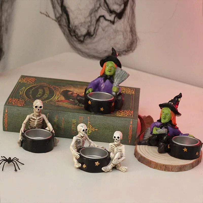 Photophore Halloween squelette | Créez une atmosphère terrifiante pour vos soirées 1 pièce