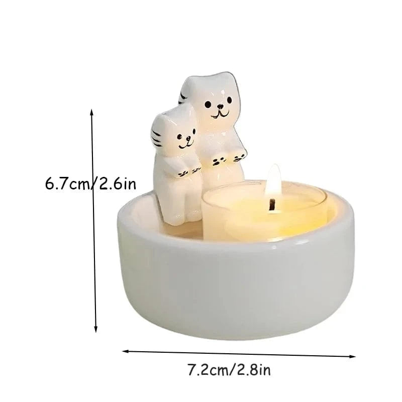 Photophore mignon | Petite touche lumineuse et adorable Couple cats / 1Pc